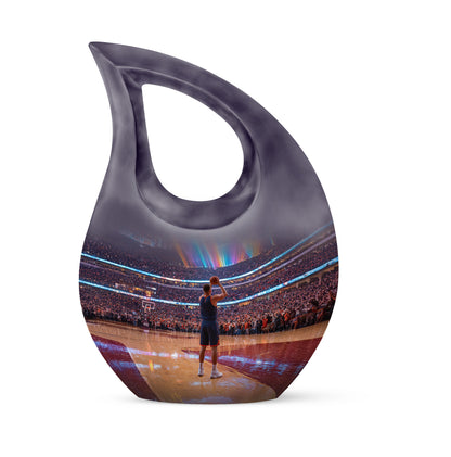 Black Basketball Promise Cremation Urns for Human Ashes - 10-inch, 200 cu in - Yatskia