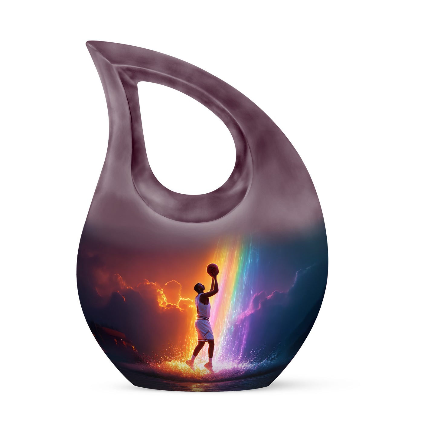 Blessed Basketball Cremation Urns for Human Ashes - Purple 10-inch - Yatskia