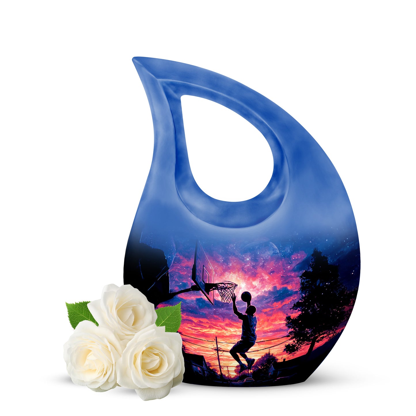 Personalized Refined Basketball Cremation Urns - Black 10-inch, 200 cu in - Yatskia