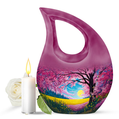 Personalized Elegant Cherry Blossom Cremation Urns - Pink 10-inch, 200 cu in - Yatskia