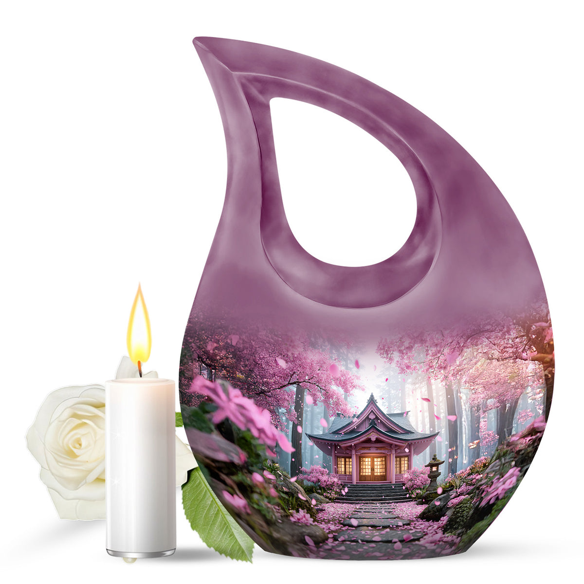 Pink Venerable Cherry Blossom Cremation Urns for Human Ashes - Yatskia