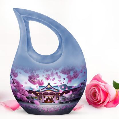 Luminous Pink Cherry Blossom Keepsake Urn for Human Ashes - Yatskia