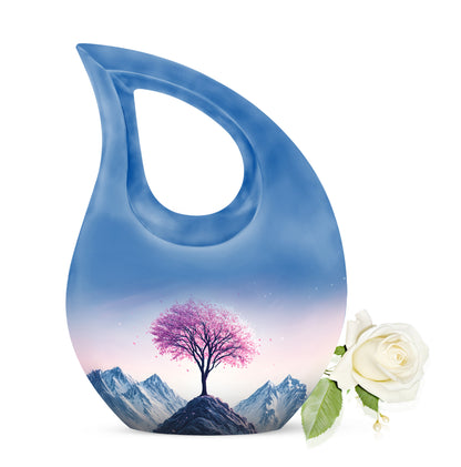 Pink Breathtaking Cherry Blossom Memorial Urn for Ashes - 10-inch, 200 cu in - Yatskia