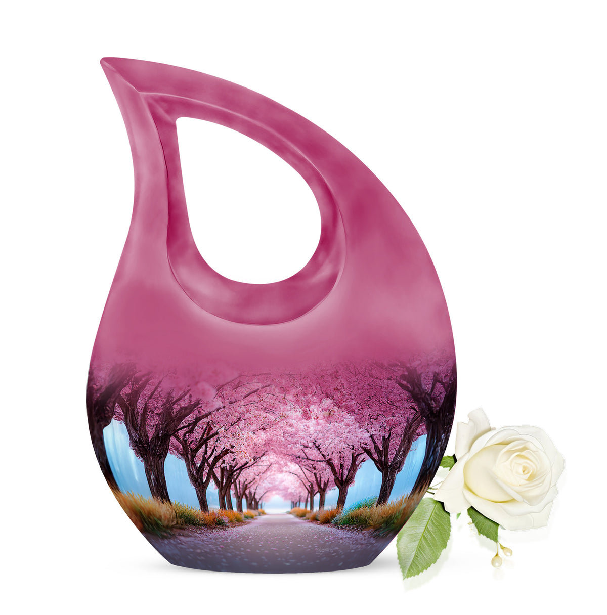Personalized Pink Cherry Blossom Cremation Urns for Ashes - Majestic - Yatskia