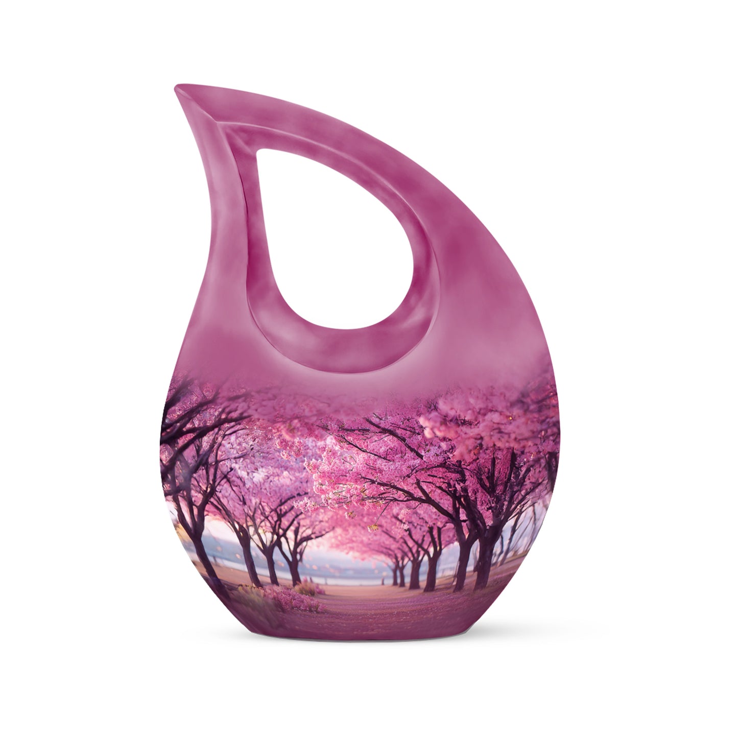 Personalized Pink Cherry Blossom Cremation Urns for Ashes - Enchanting 10-inch - Yatskia
