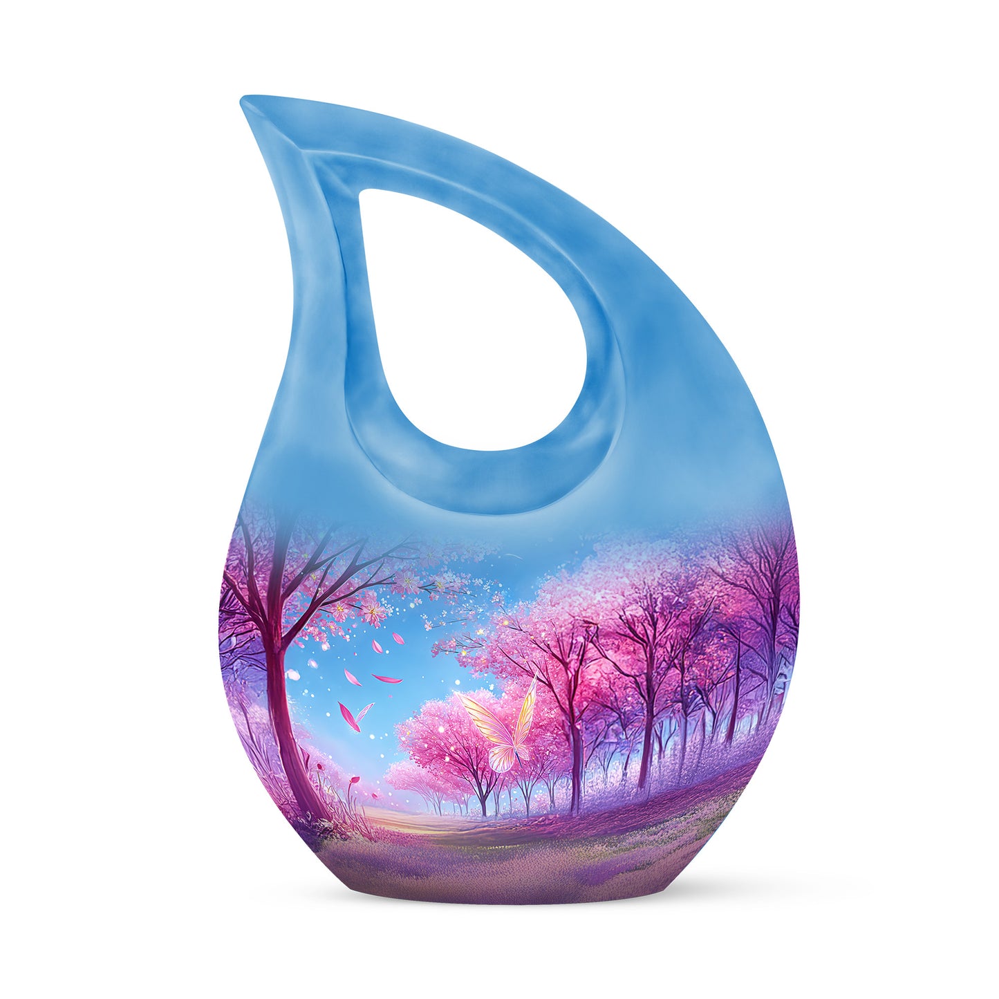 Personalized Purple Cherished Cherry Blossom Cremation Urns for Human Ashes - 10-inch, 200 cu in - Yatskia