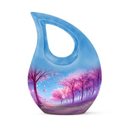 Personalized Purple Cherished Cherry Blossom Cremation Urns for Human Ashes - 10-inch, 200 cu in - Yatskia