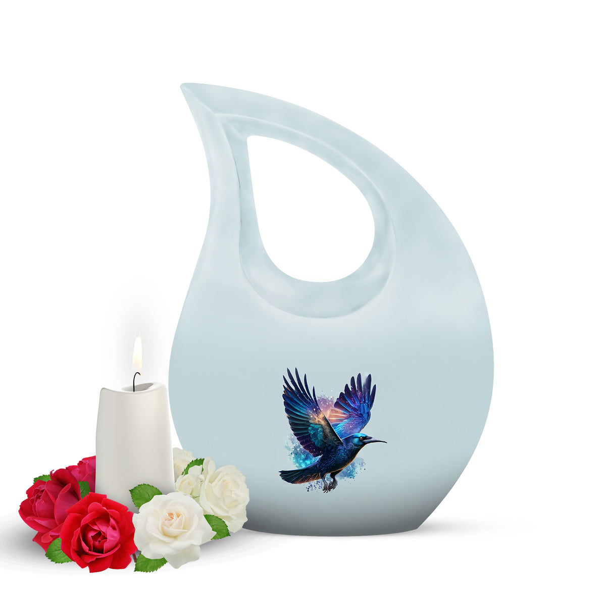 Inspiring Silver Crow Dedication Urn for Human Ashes - Yatskia