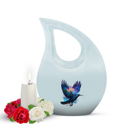 Inspiring Silver Crow Dedication Urn for Human Ashes - Yatskia