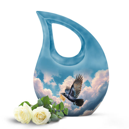 Blue Crow Cremation Urns - Glorious Heritage 10-inch, 200 cu in - Yatskia