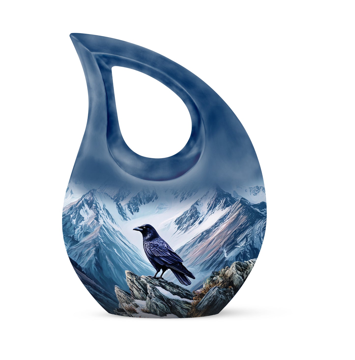 Blue Crow Cremation Urns - Enduring Memorial 10-inch, 200 cu in - Yatskia