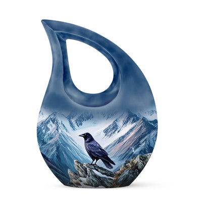 Blue Crow Cremation Urns - Enduring Memorial 10-inch, 200 cu in - Yatskia