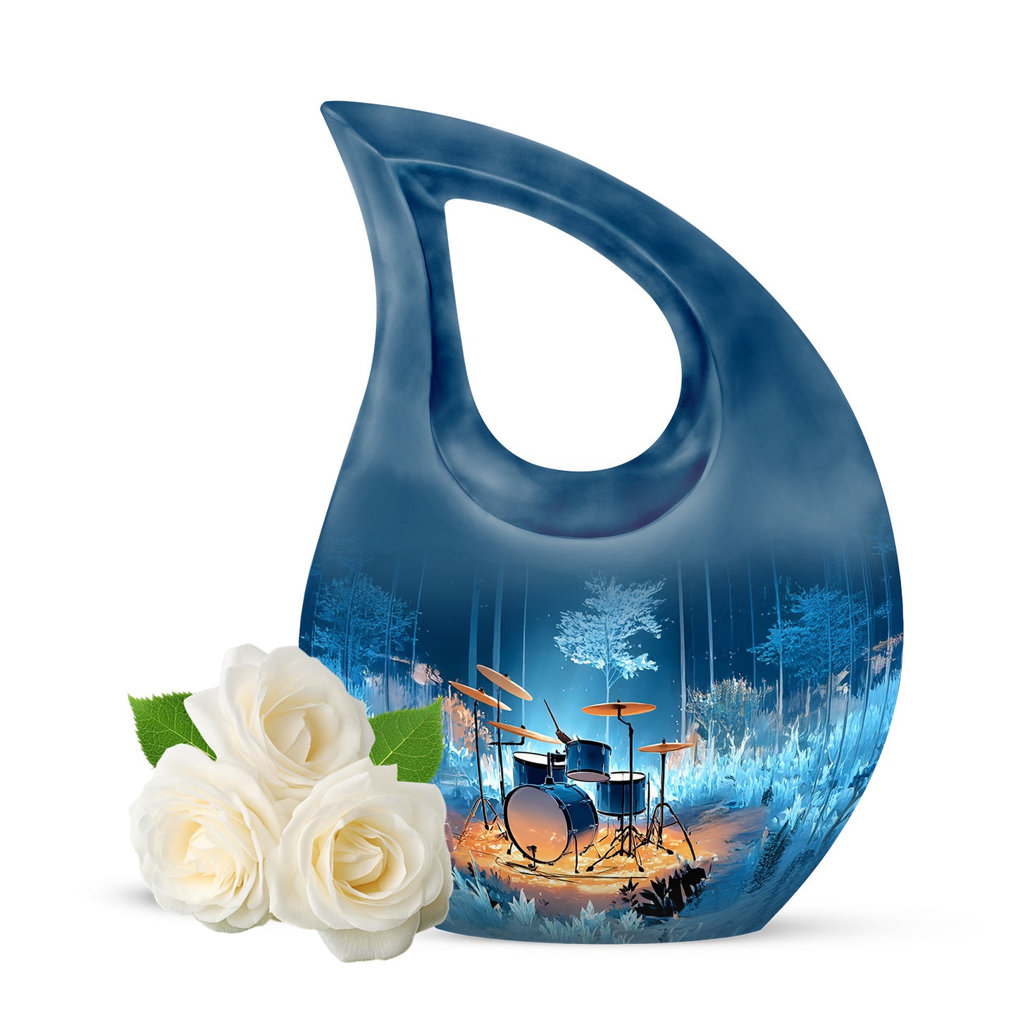 Personalized Eternal Drums Cremation Urns - Blue 10-inch, 200 cu in - Yatskia