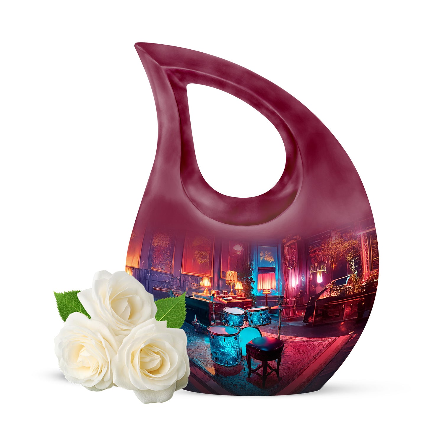 Radiant Drums Memorial Cremation Urns - Blue 10-inch, 200 cu in - Yatskia