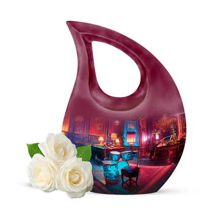 Radiant Drums Memorial Cremation Urns - Blue 10-inch, 200 cu in - Yatskia