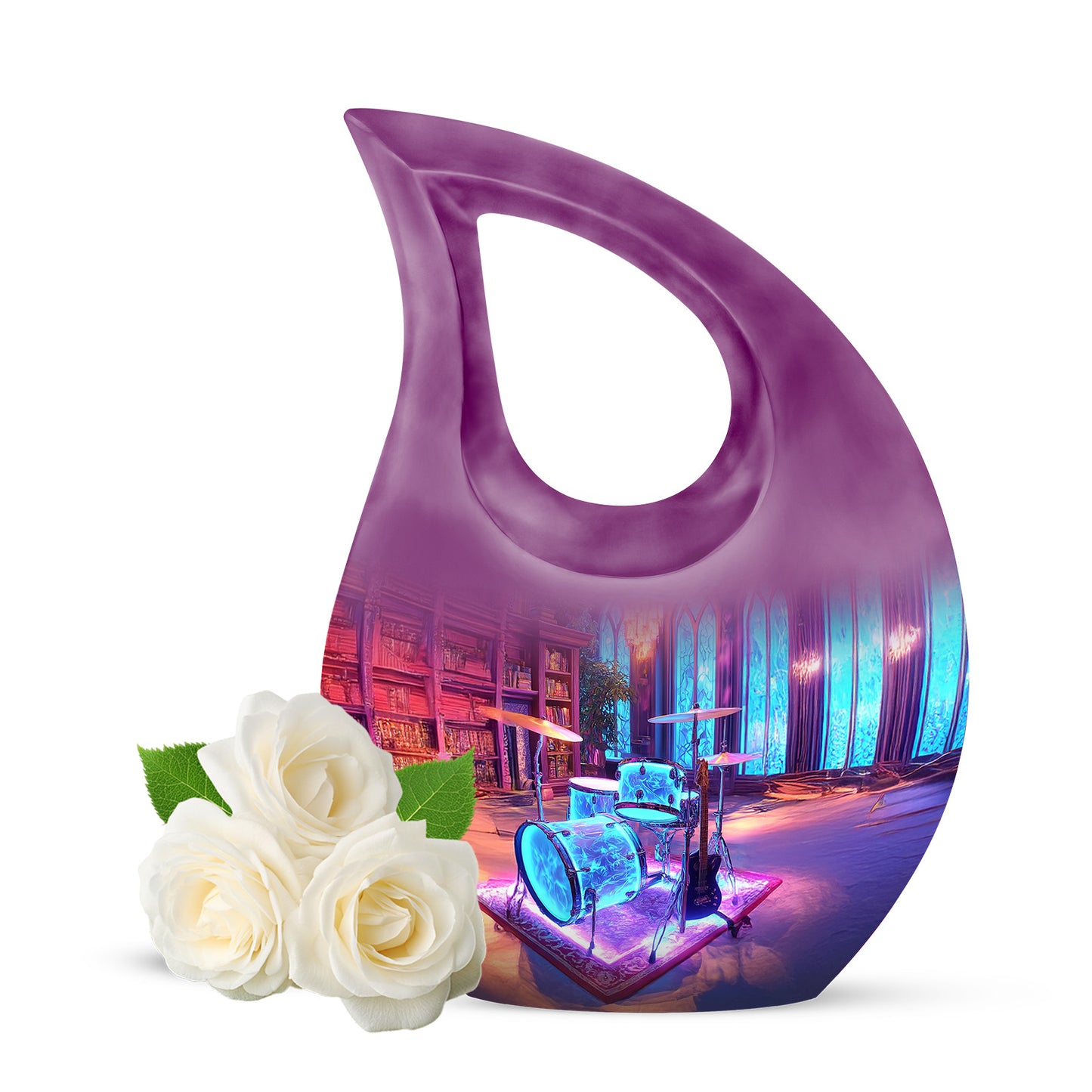 Personalized Drums Cremation Urns - Eminent Purple 10-inch, 200 cu in - Yatskia