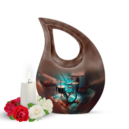 Regal Drums Memorial Cremation Urns - Teal 10-inch, 200 cu in - Yatskia