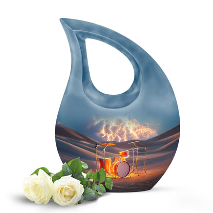 Personalized Drums Cremation Urns - Tranquil Gray 10-inch, 200 cu in - Yatskia