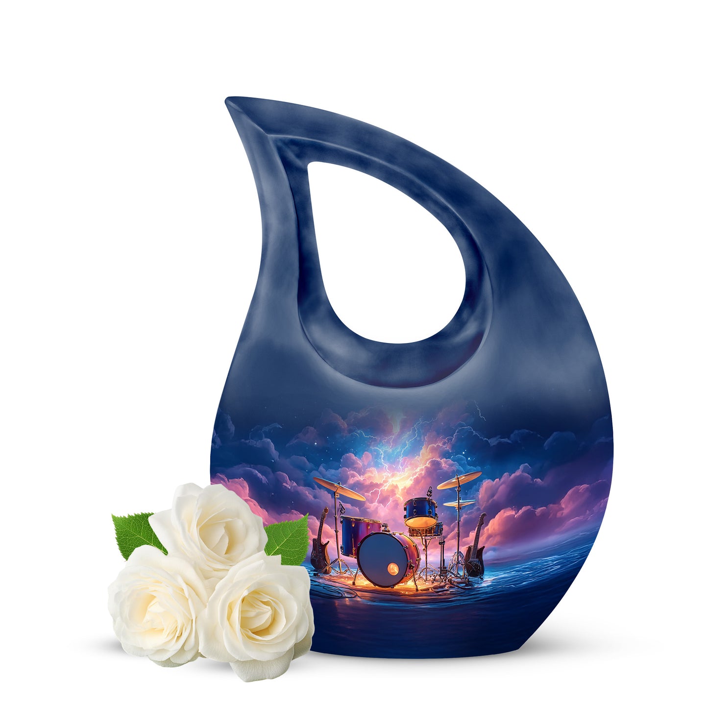 Blue Drums Cremation Urns - Honored Promise 10-inch, 200 cu in - Yatskia