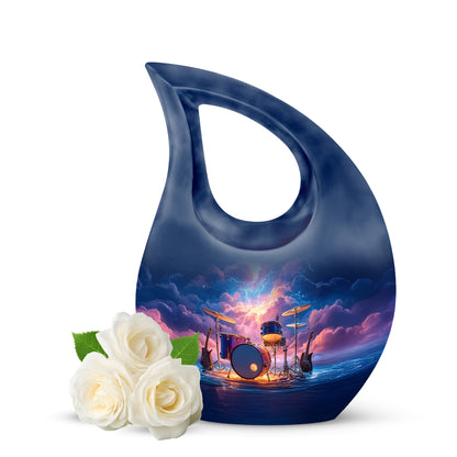 Blue Drums Cremation Urns - Honored Promise 10-inch, 200 cu in - Yatskia