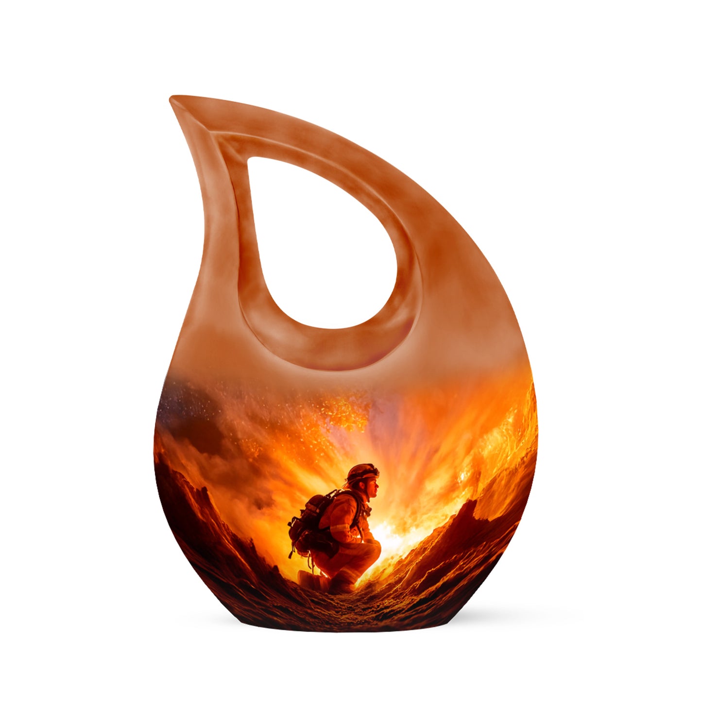 Personalized Red Firefighter Cremation Urns for Ashes - Enchanting 10-inch - Yatskia