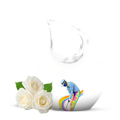 White Venerable Golf Cremation Urns for Human Ashes - 10-inch, 200 cu in - Yatskia
