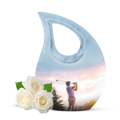 Ethereal Golf Memorial Cremation Urns - Silver 10-inch, 200 cu in - Yatskia