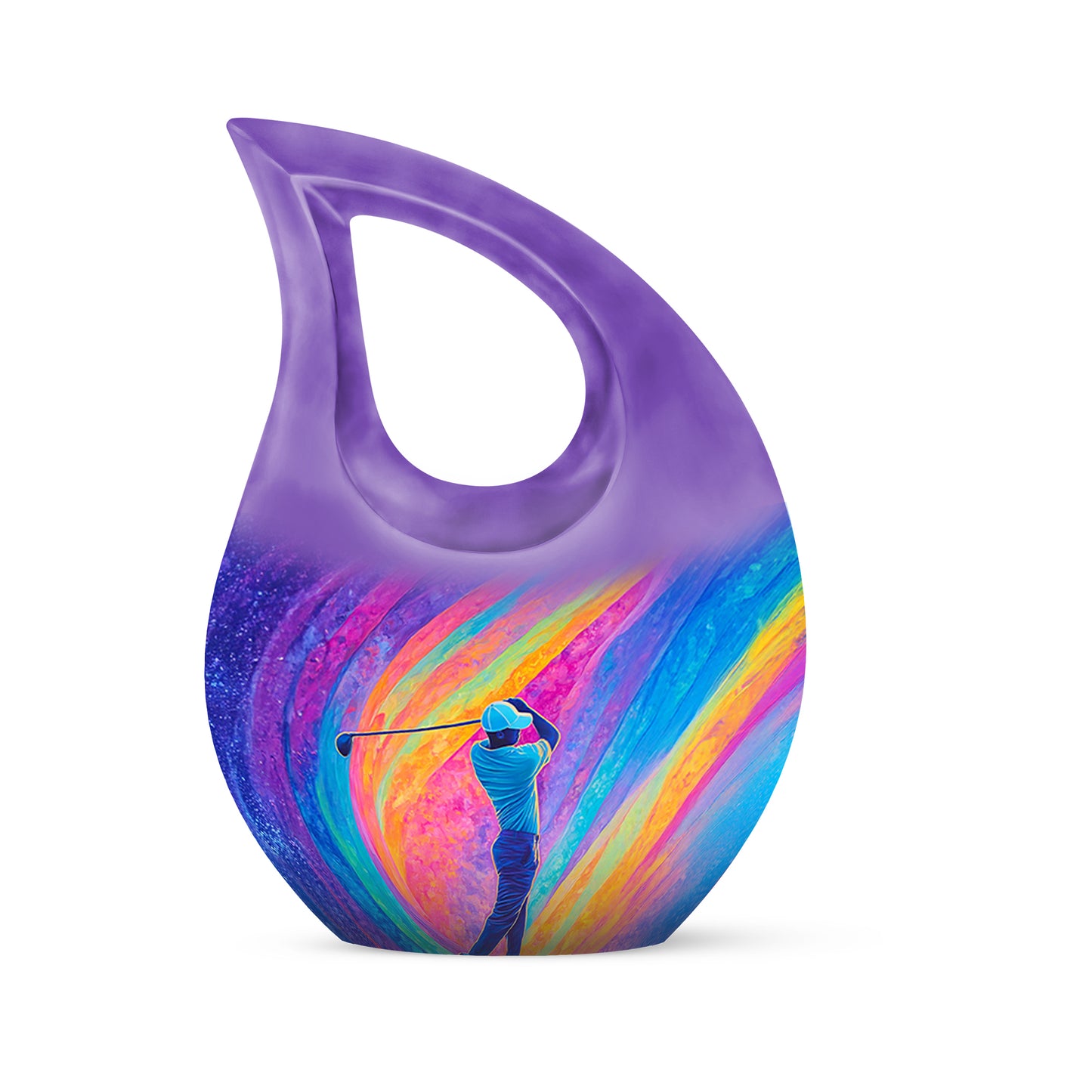 Timeless Purple Golf Cremation Urn for Ashes - 10-inch, 200 cu in - Yatskia