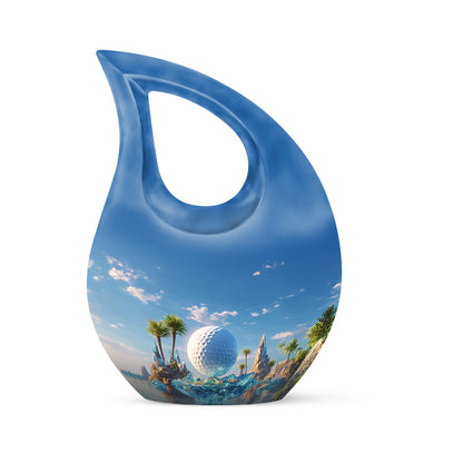 Blue Golf Promise Cremation Urns for Human Ashes - 10-inch, 200 cu in - Yatskia