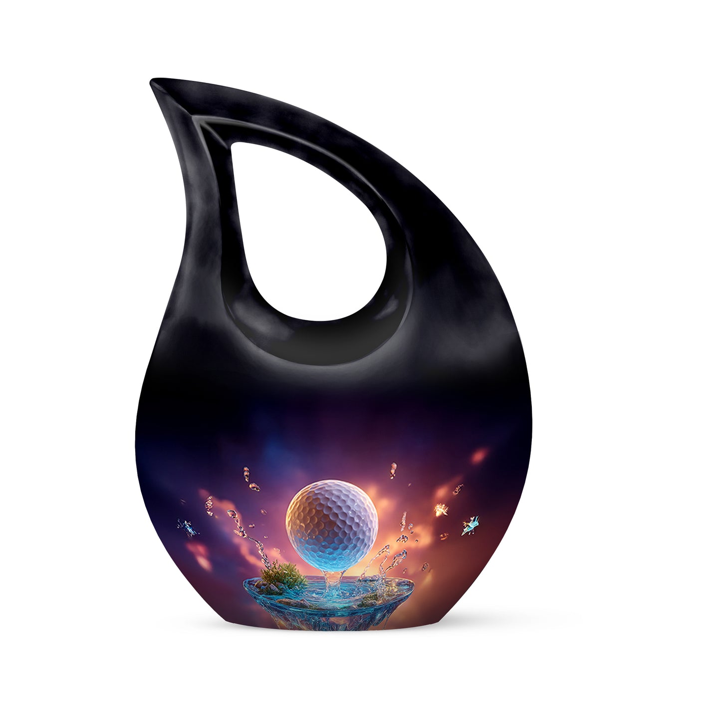Purple Golf Embrace Cremation Urns for Human Ashes - 10-inch, 200 cu in - Yatskia