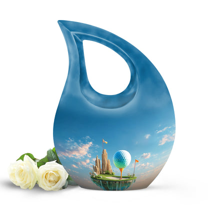 Personalized Golf Cremation Urns - Eminent Blue 10-inch, 200 cu in - Yatskia