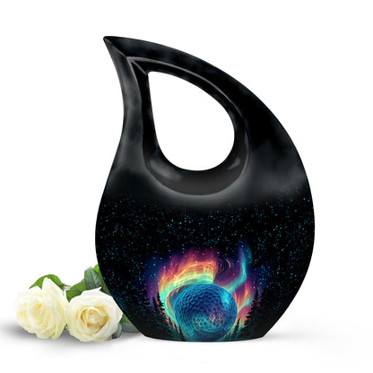 Harmonious Golf Cremation Urns for Human Ashes - Black 10-inch - Yatskia