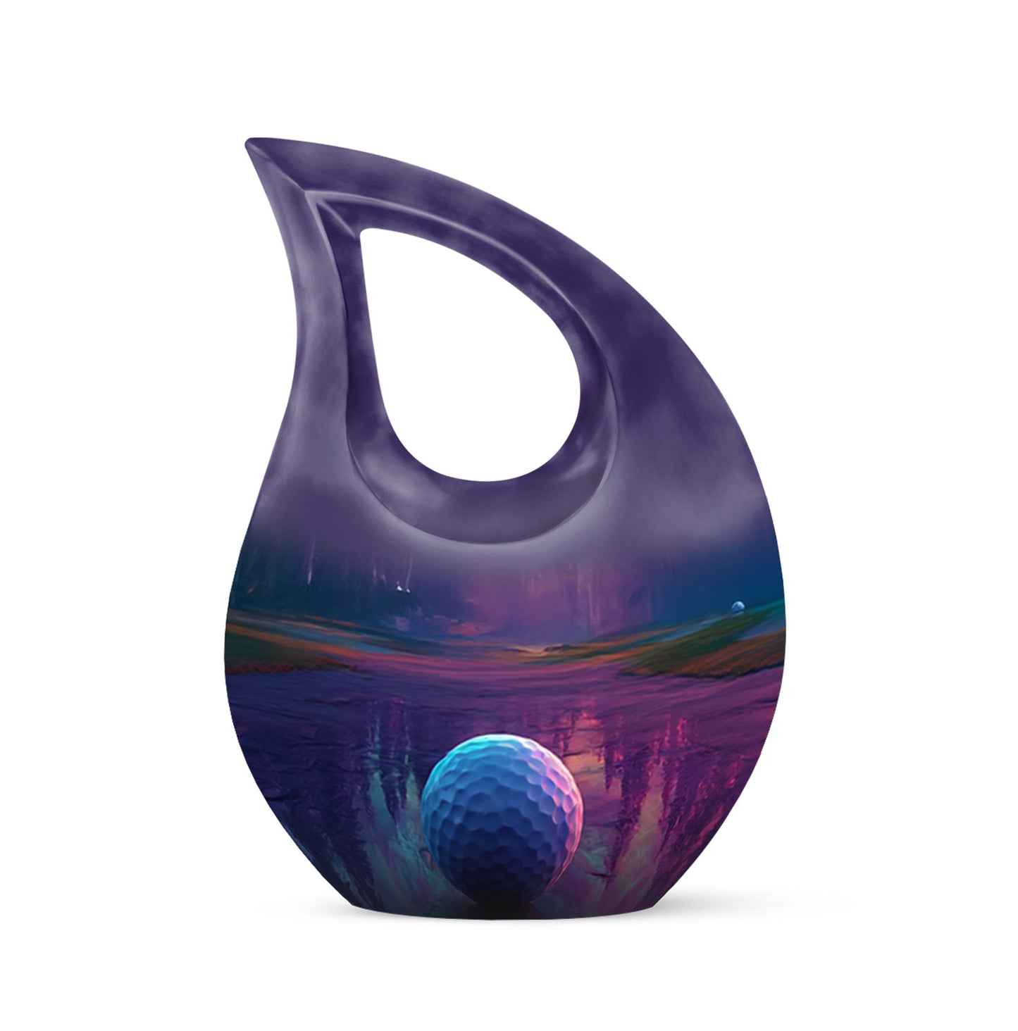 Personalized Purple Cherished Golf Cremation Urns for Human Ashes - 10-inch, 200 cu in - Yatskia