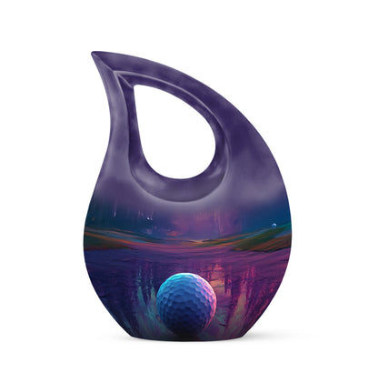 Personalized Purple Cherished Golf Cremation Urns for Human Ashes - 10-inch, 200 cu in - Yatskia