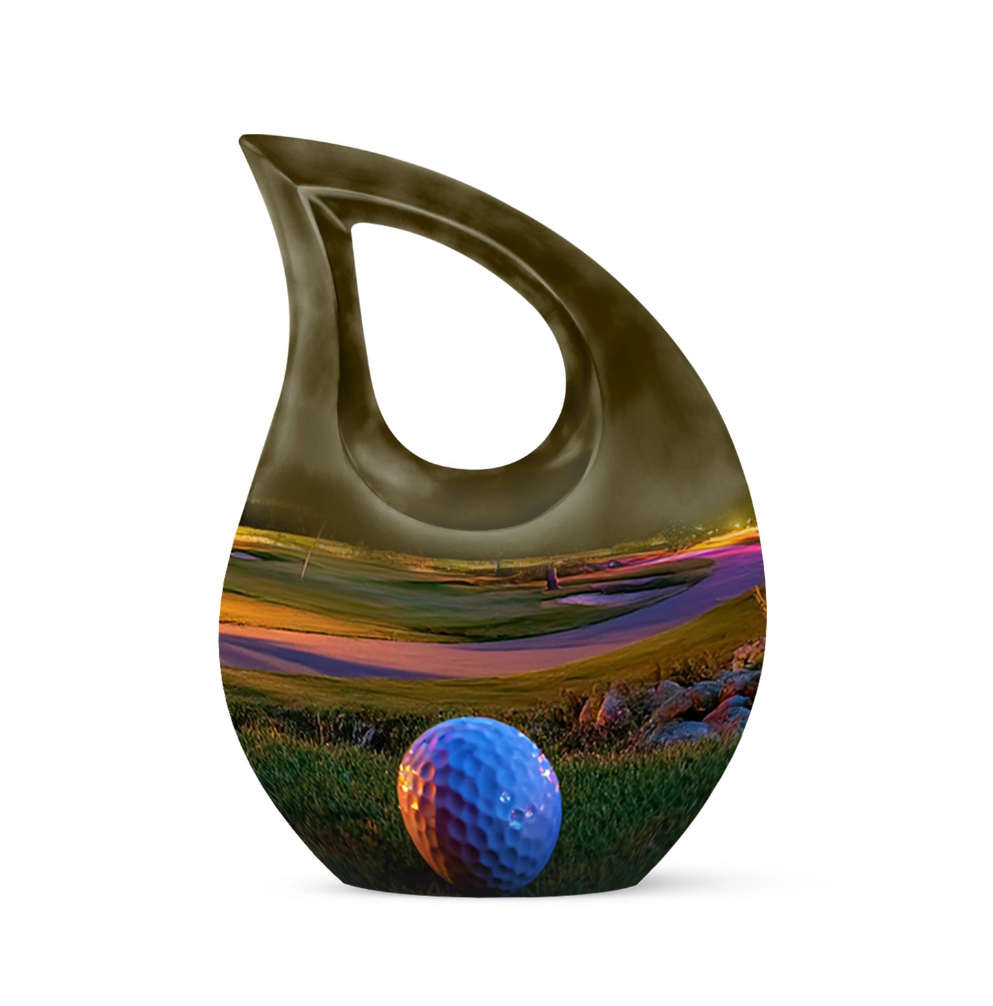 Personalized Golf Cremation Urns - Pristine Gold 10-inch, 200 cu in - Yatskia