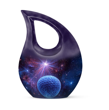 Personalized Refined Golf Cremation Urns - Purple 10-inch, 200 cu in - Yatskia