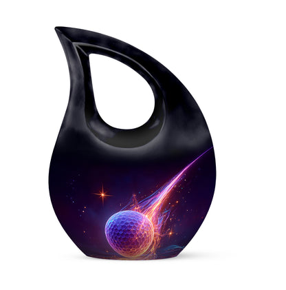 Blue Golf Cremation Urns - Opulent Passage 10-inch, 200 cu in - Yatskia