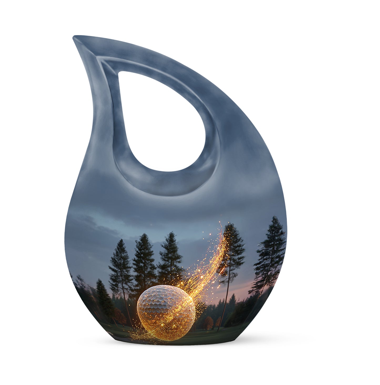 Harmonious Golf Cremation Urns for Human Ashes - Blue 10-inch - Yatskia