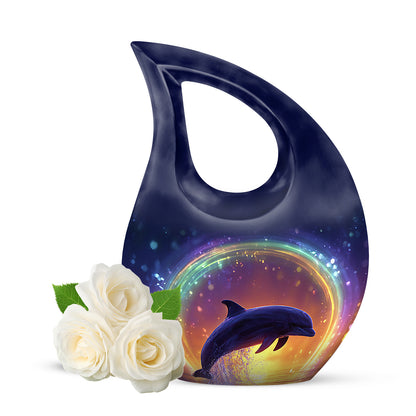 Blue Dolphin Cremation Urns - Imperial Promise 10-inch, 200 cu in - Yatskia