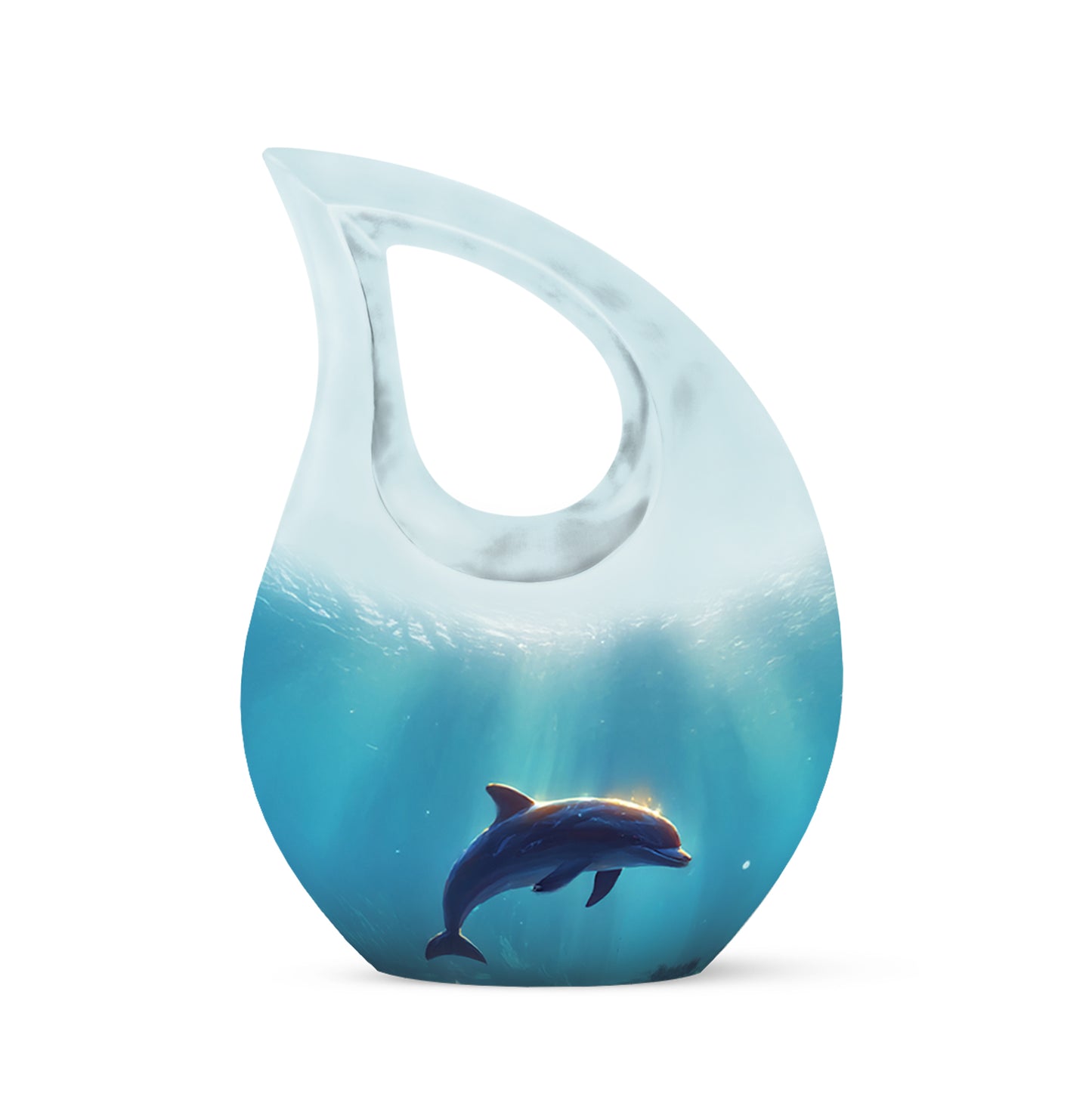 Silver Dolphin Comfort Cremation Urns for Human Ashes - 10-inch, 200 cu in - Yatskia