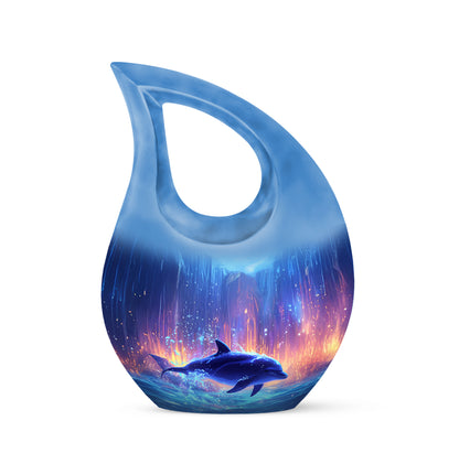 Personalized Blue Dolphin Cremation Urns for Ashes - Captivating 10-inch - Yatskia