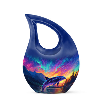 Personalized Blue Dolphin Cremation Urns for Ashes - Majestic 10-inch - Yatskia