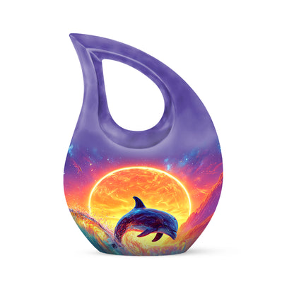 Personalized Blue Dolphin Cremation Urns for Ashes - Majestic 10-inch - Yatskia