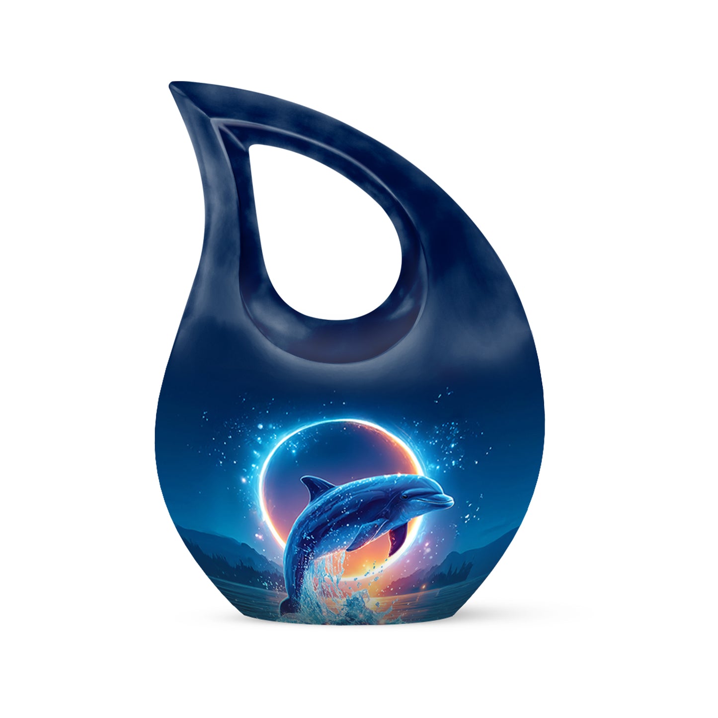 Remarkable Dolphin Memorial Cremation Urns - Blue 10-inch, 200 cu in - Yatskia