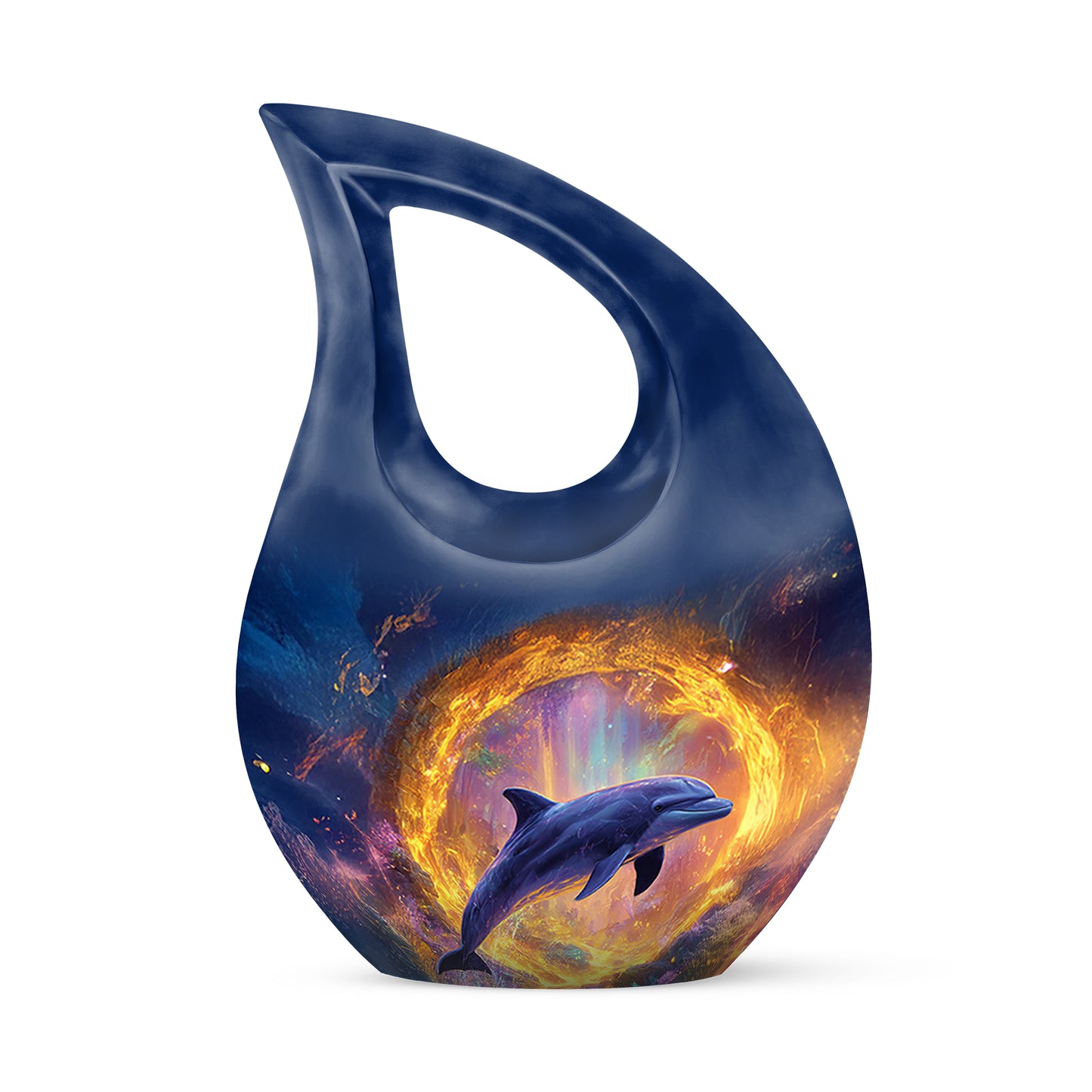 Personalized Blue Dolphin Cremation Urns for Ashes - Captivating 10-inch - Yatskia