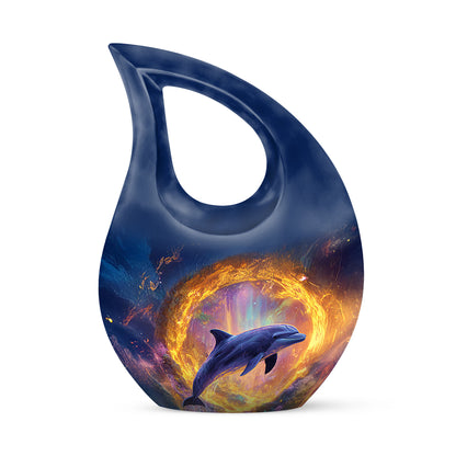 Personalized Blue Dolphin Cremation Urns for Ashes - Captivating 10-inch - Yatskia