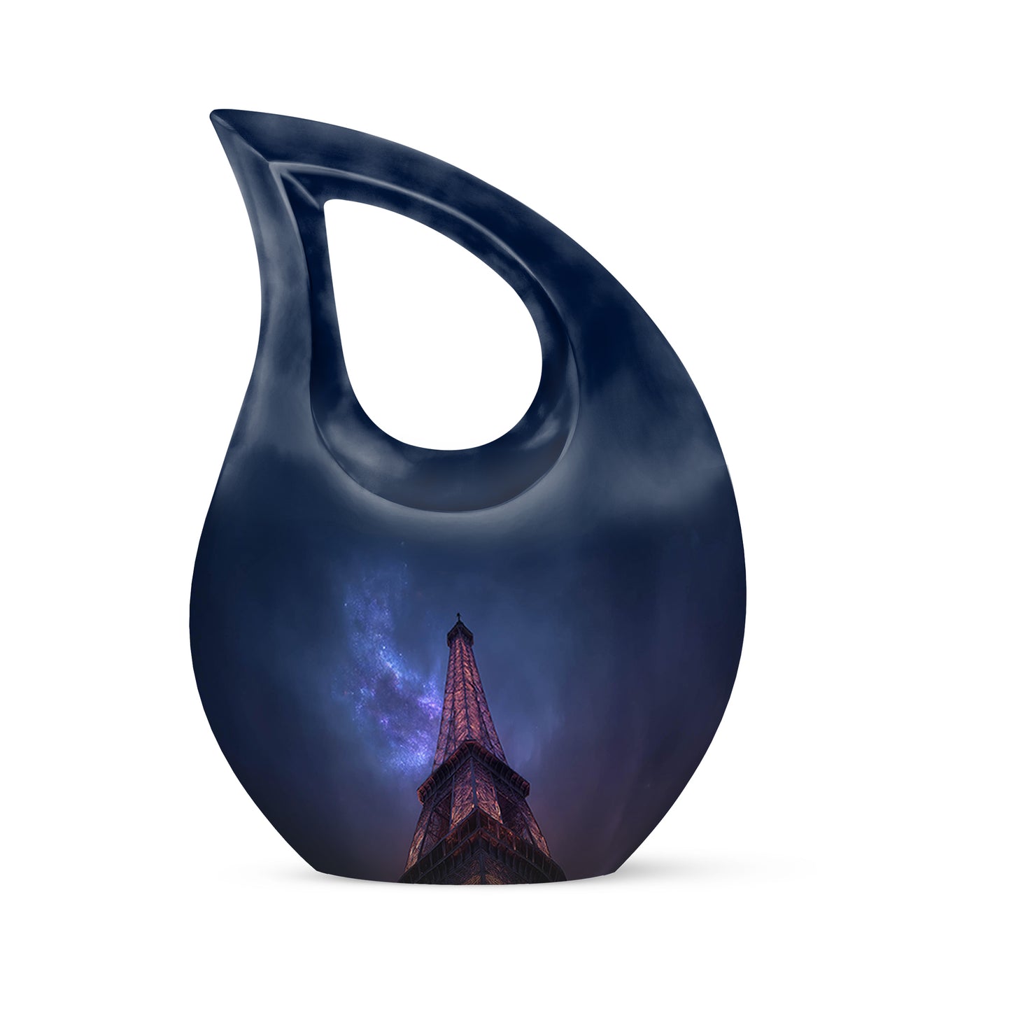 Personalized Eiffel Tower Cremation Urns - Wondrous Blue 10-inch, 200 cu in - Yatskia