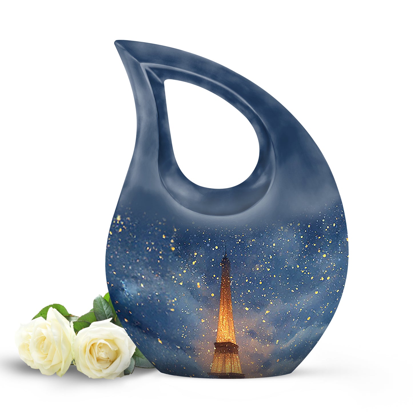 Sublime Eiffel Tower Cremation Urns for Human Ashes - Blue 10-inch - Yatskia