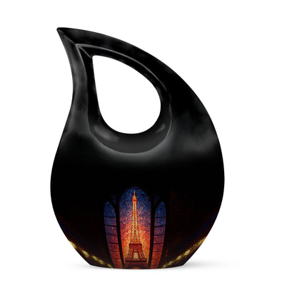 Black Eiffel Tower Promise Cremation Urns for Human Ashes - 10-inch, 200 cu in - Yatskia