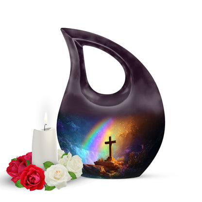Regal Cross Memorial Cremation Urns - Pink - Yatskia